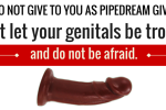 Over a brown-flesh-toned Vixen Maverick, text reads: "I do not give to you as pipedream gives to you. Do not let your genitals be troubled and do not be afraid."